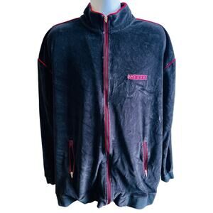 Enyce Velour Track Jacket XXL Black Red Trim Hip Hop Y2K Streetwear